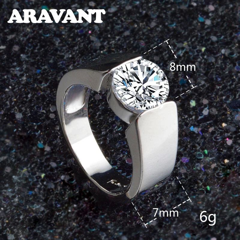 Aravant 925 серебро 8 мм циркон - Фотография_3