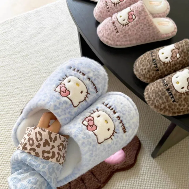 Теплые хлопковые тапочки hello kitty в стиле аниме kawaii sanrio - Фотография_2