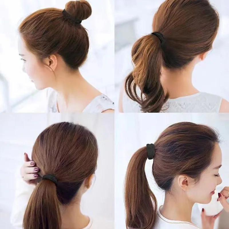 4 см, черные резинки для волос для женщин и девочек - Фотография_6