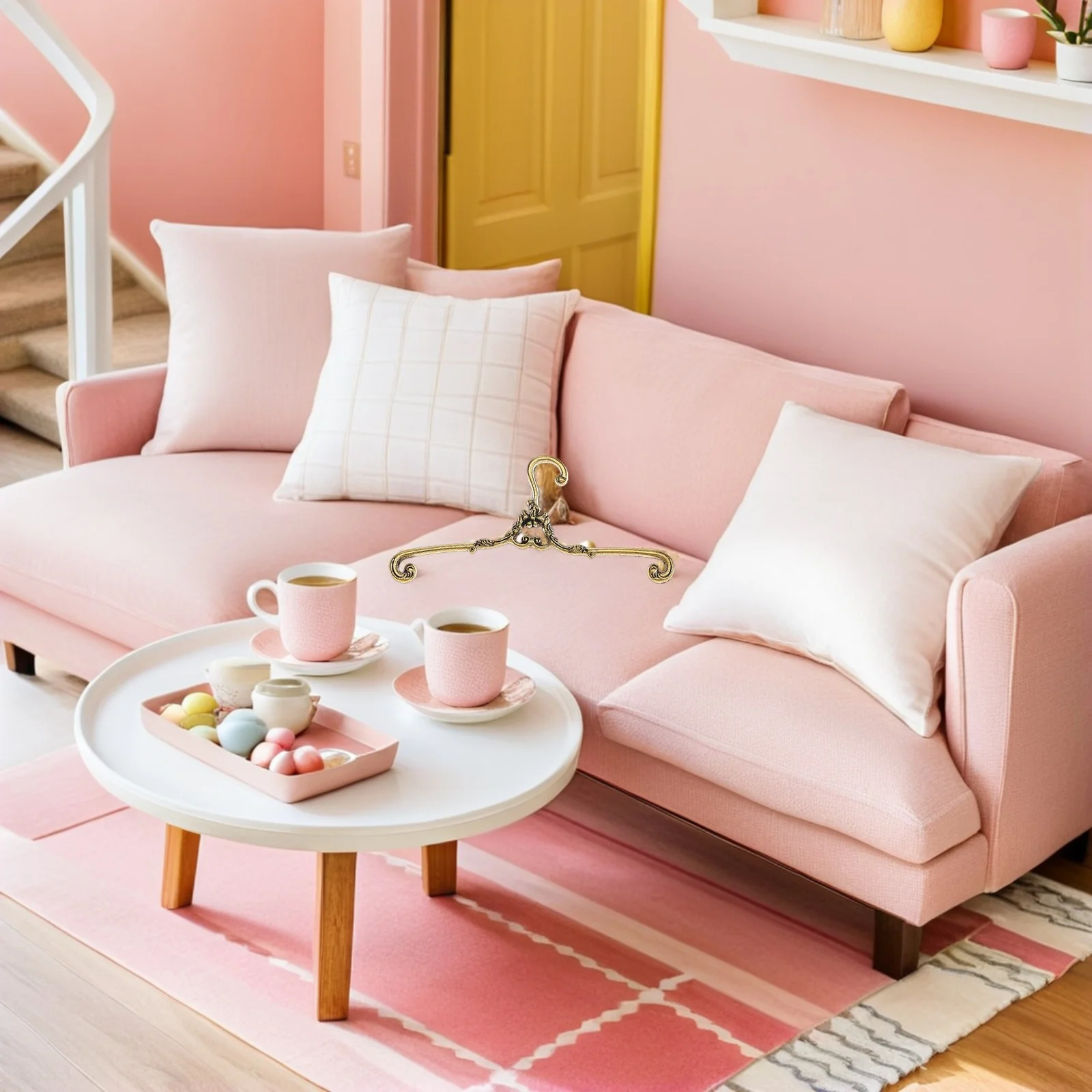 Миниатюрные металлические вешалки для кукольного домика