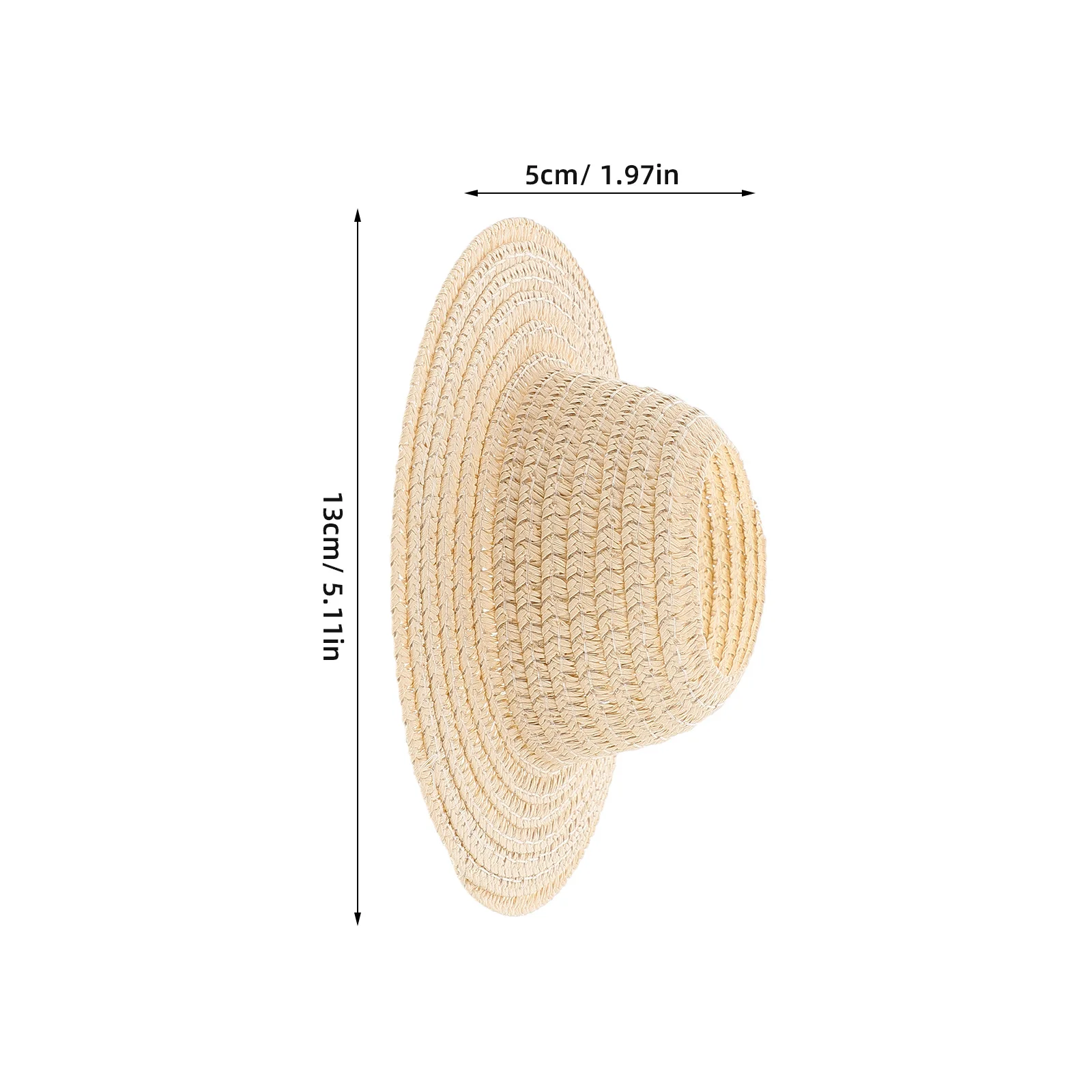 Соломенная шляпа 17 см с открытым верхом и полым плетением - Фотография_6