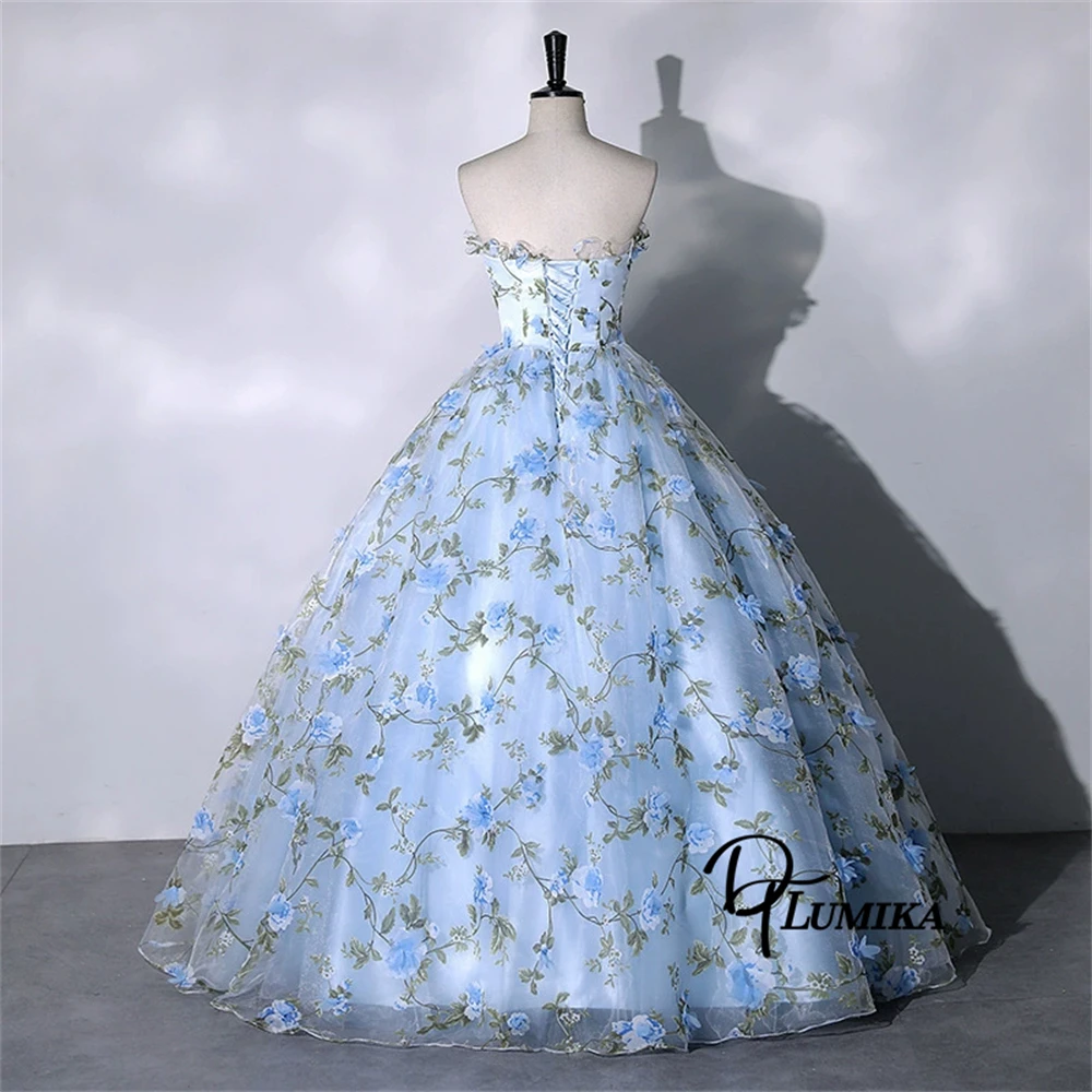 Dtlumika бальное платье принцессы с цветочным принтом для женщин - Фотография_3