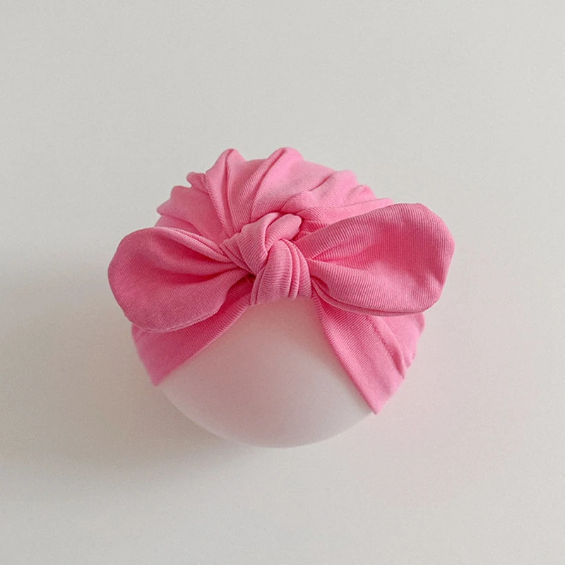 Однотонная детская шапка-тюрбан из чистого хлопка