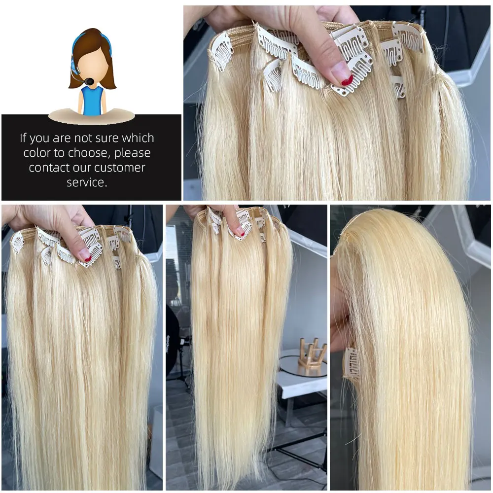 Isheeny 14 "-24" человеческие накладные волосы на клипсах - Фотография_6