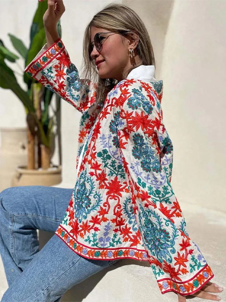 Модный женский свободный кардиган с принтом - Фотография_5