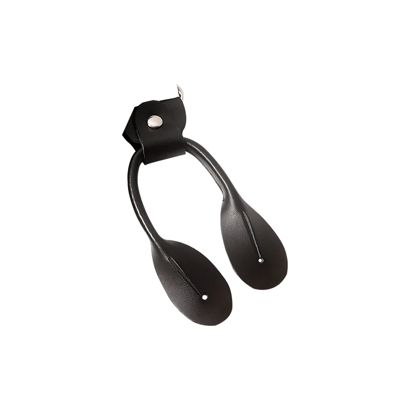 Винтажные черные кожаные подтяжки шириной 3 - Фотография_3