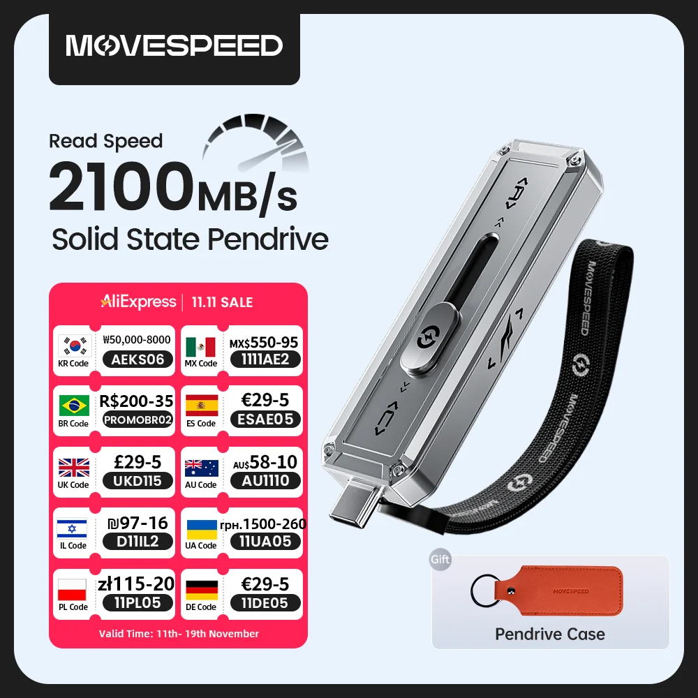 Movespeed sp20 2100 мб/с usb-флешка 2 тб 1 тб usb3
