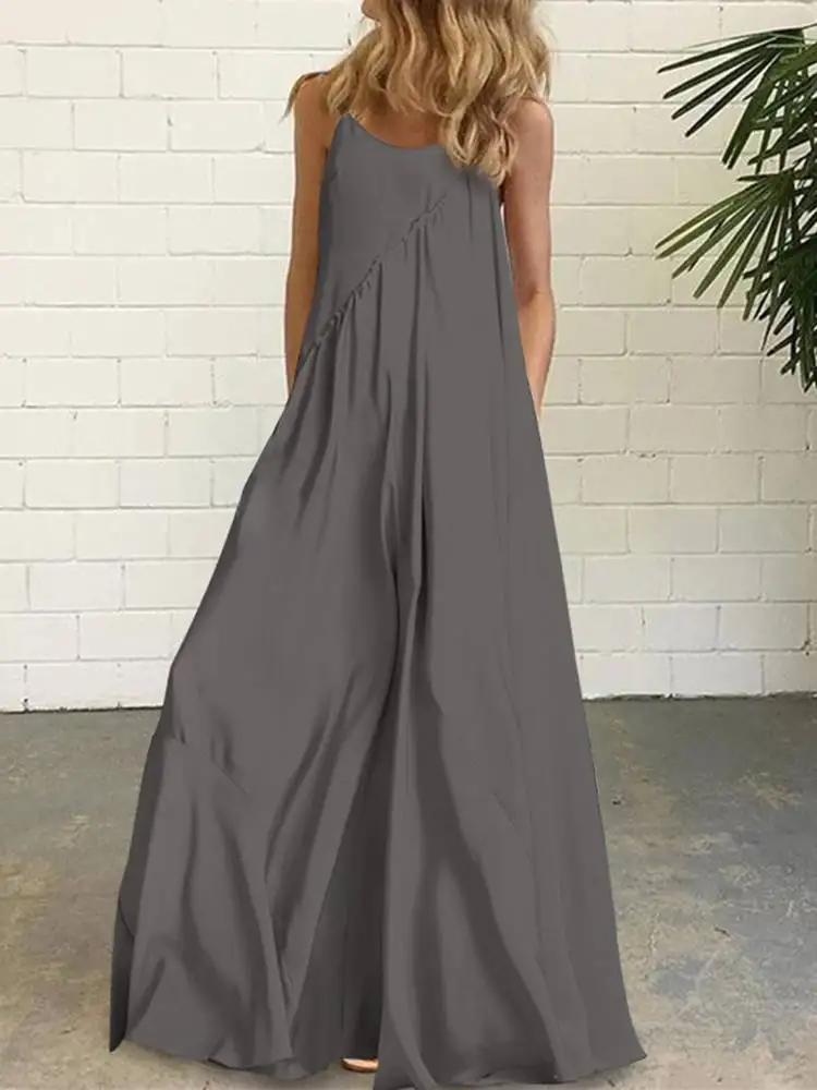 Модный женский сарафан с v-образным вырезом - Фотография_4