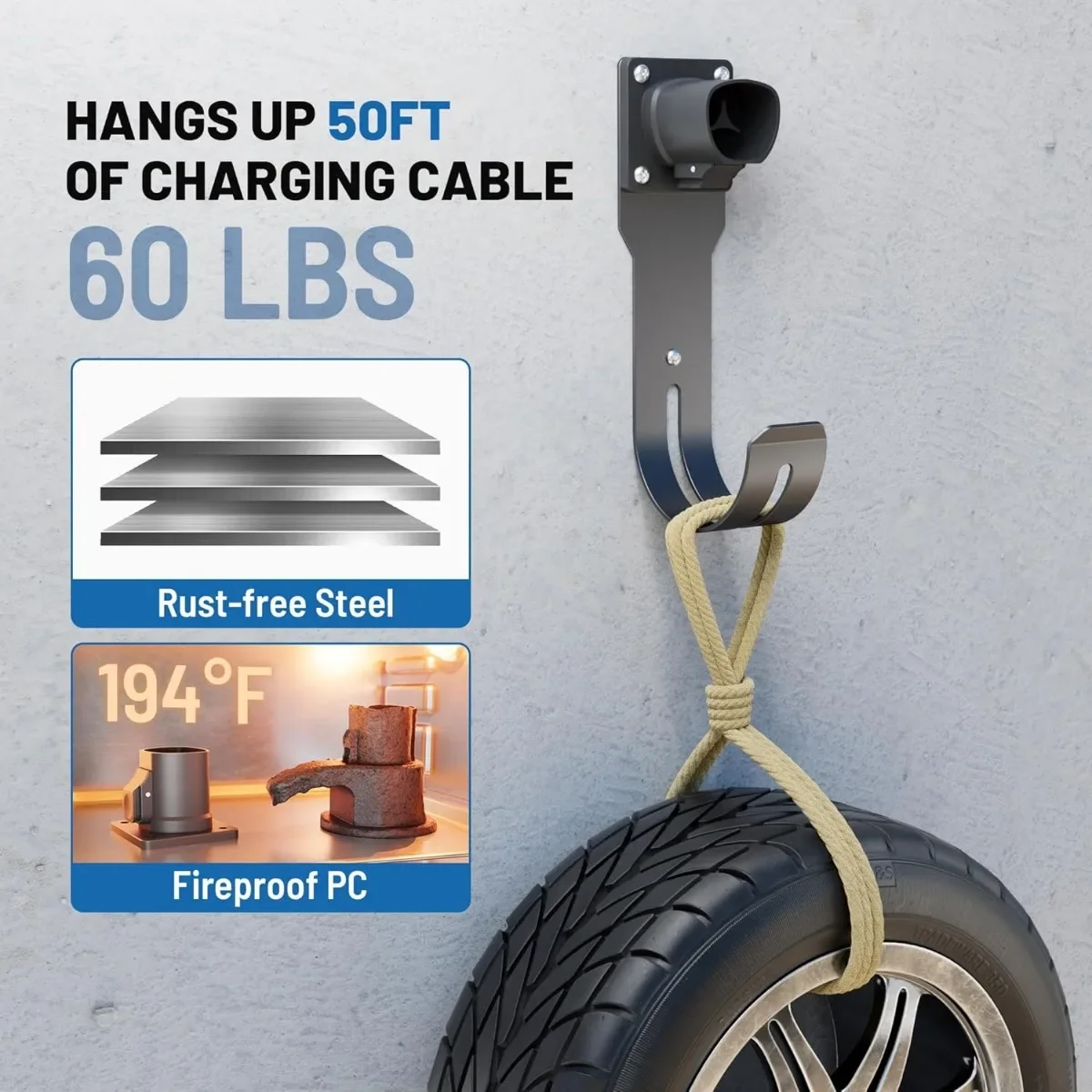 Вешалка для шнура зарядки для tesla model 3y x s - Фотография_5