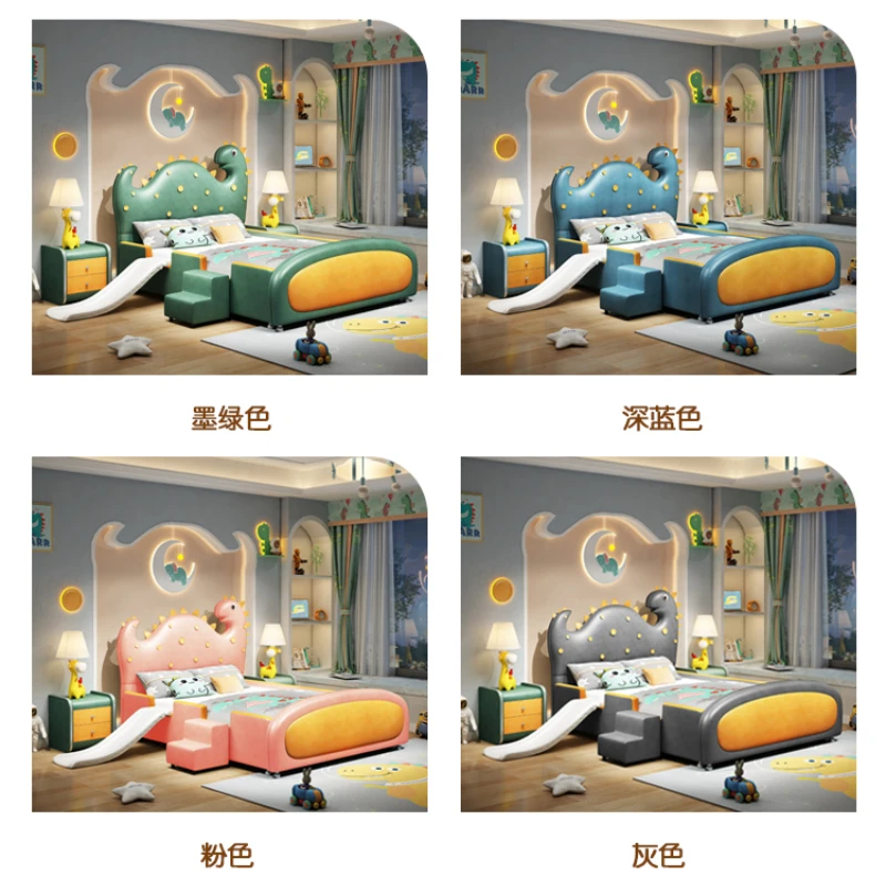 Дизайнерская кожаная двуспальная кровать для мальчиков - Фотография_6