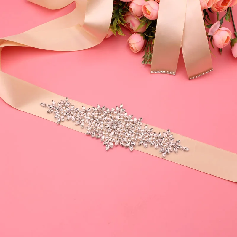 Хрустальный свадебный пояс с лентами - Фотография_3