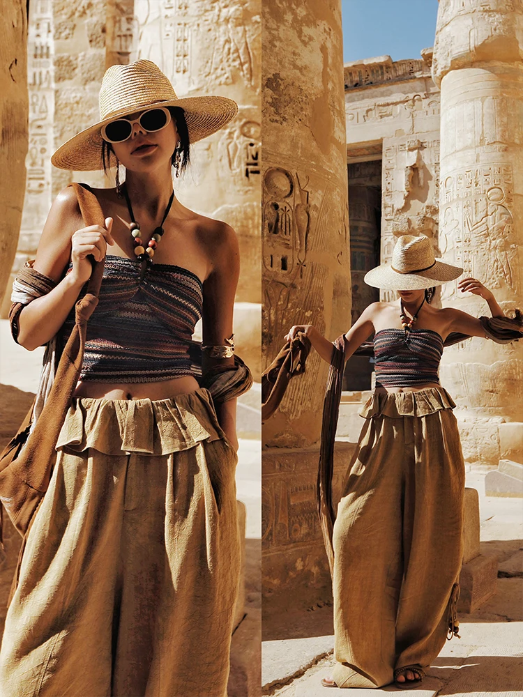 Tiyihailey — широкие длинные льняные брюки для женщин - Фотография_4