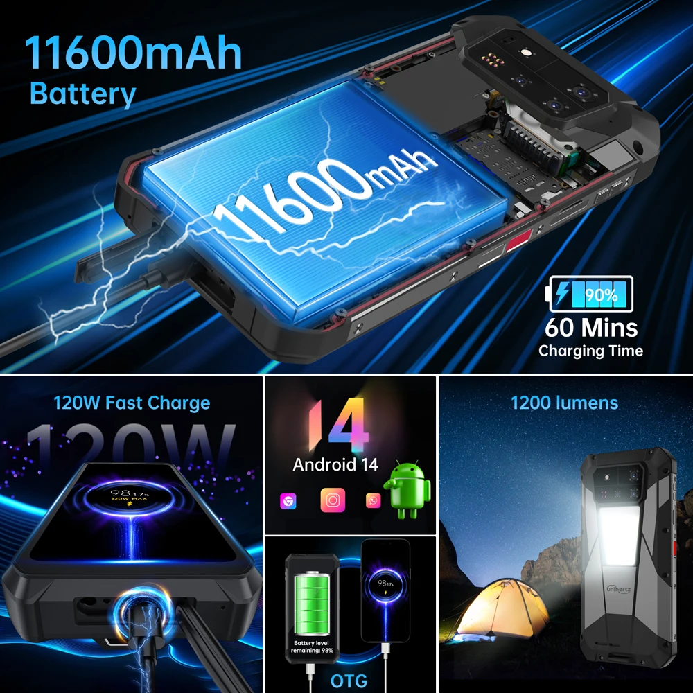 Прочный проектор для смартфона unihertz 8849 tank 4 pro 5g - Фотография_6