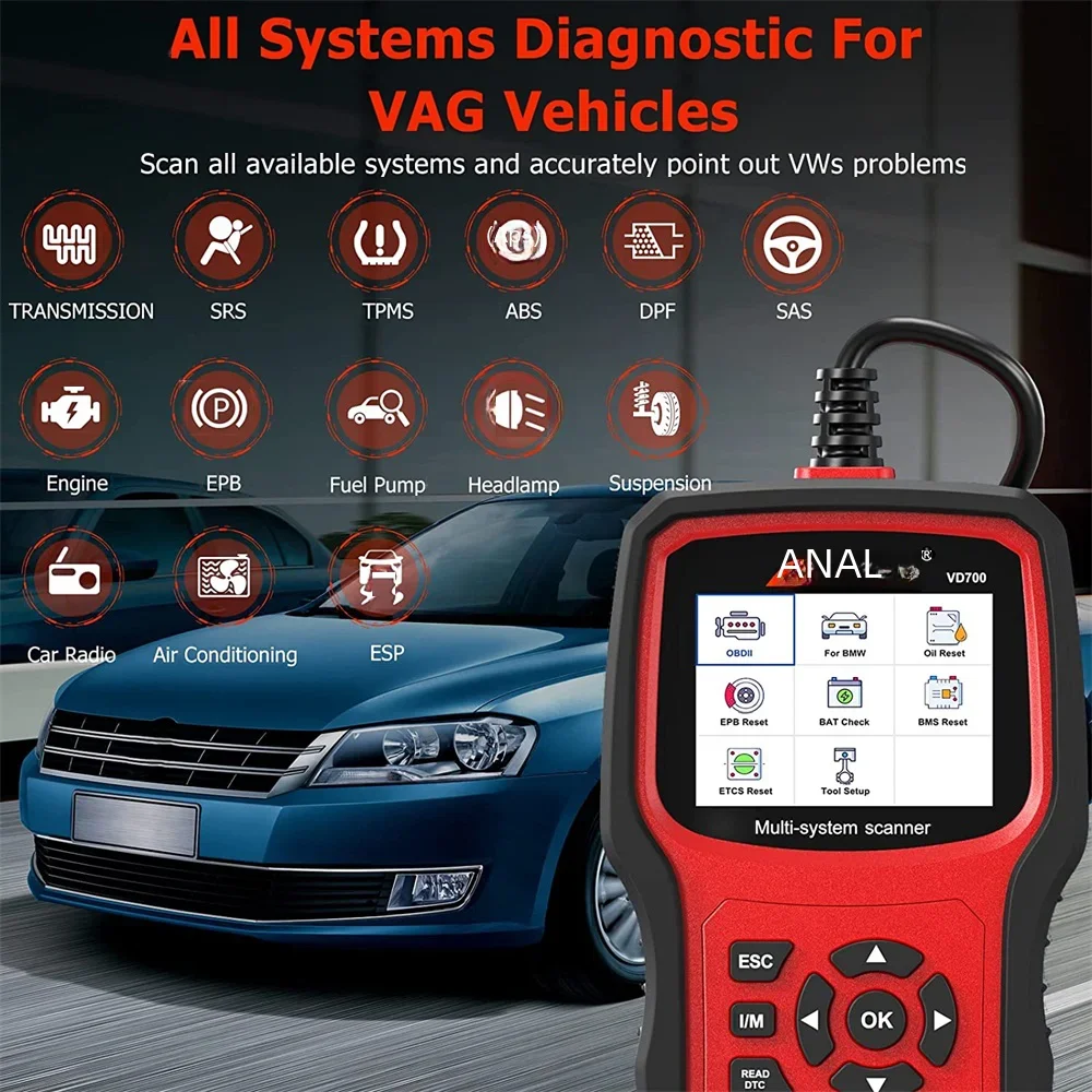 Диагностический сканер ancel vd700 obd2 - Фотография_2