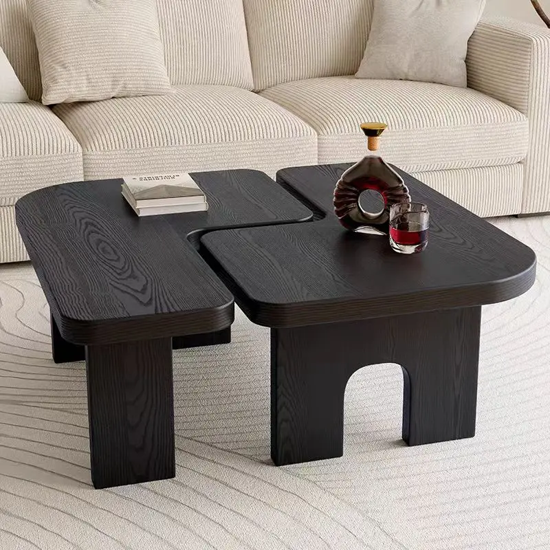 Черный дизайнер из цельного дерева неправильной формы - Фотография_2