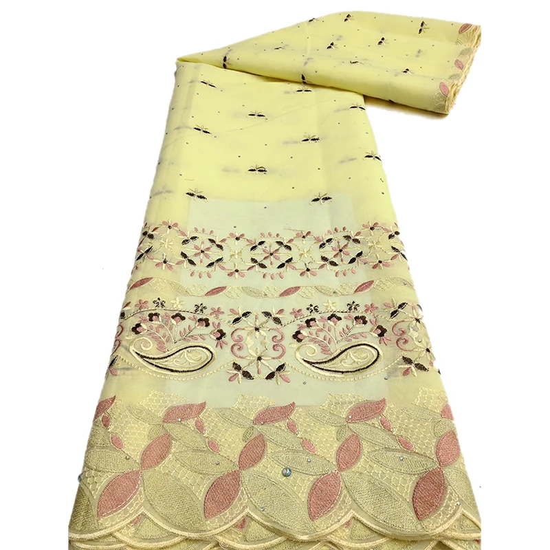 Роскошная африканская хлопковая кружевная ткань с сухими камнями 2024 - Фотография_6