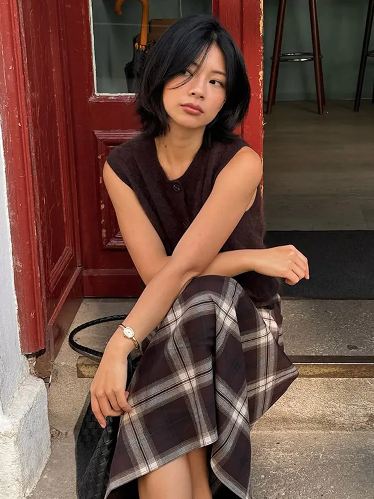 Женская юбка-миди в клетку - Фотография_6