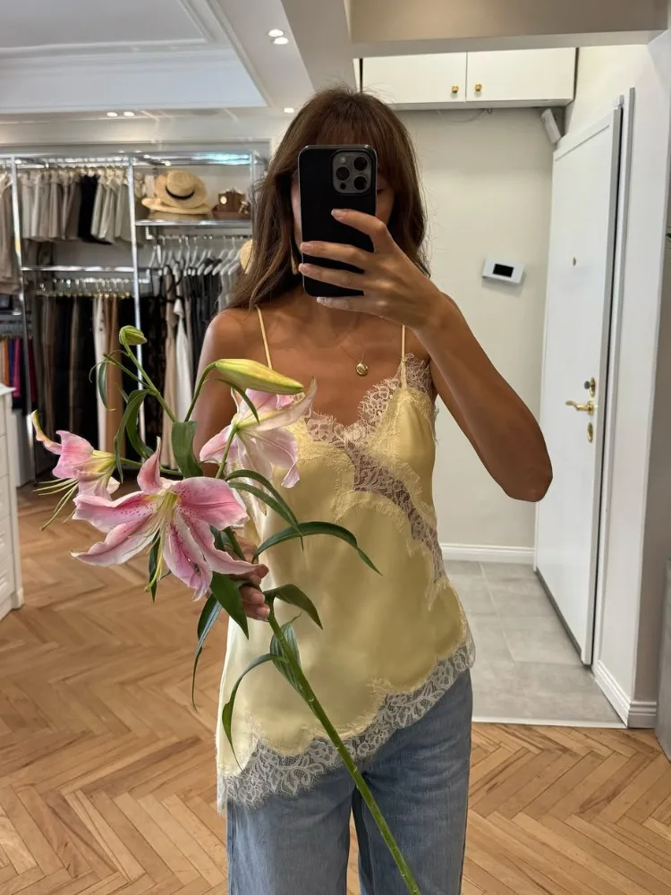 Tossy кружевной топ с v-образным вырезом и принтом - Фотография_6