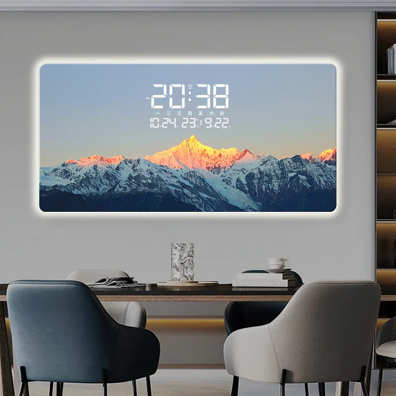 Цифровые настенные часы для гостиной - Фотография_2
