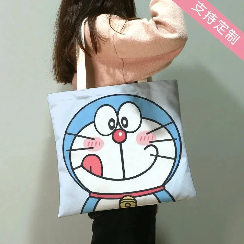 Холщовая сумка через плечо doraemon для женщин и девочек - Фотография_2