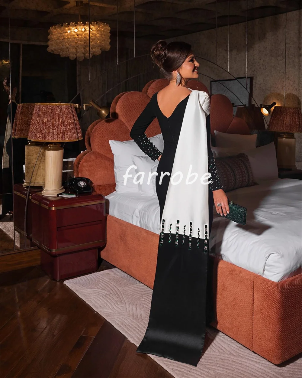 Формальные изысканные трикотажные плиссированные бисером и блестками - Фотография_3