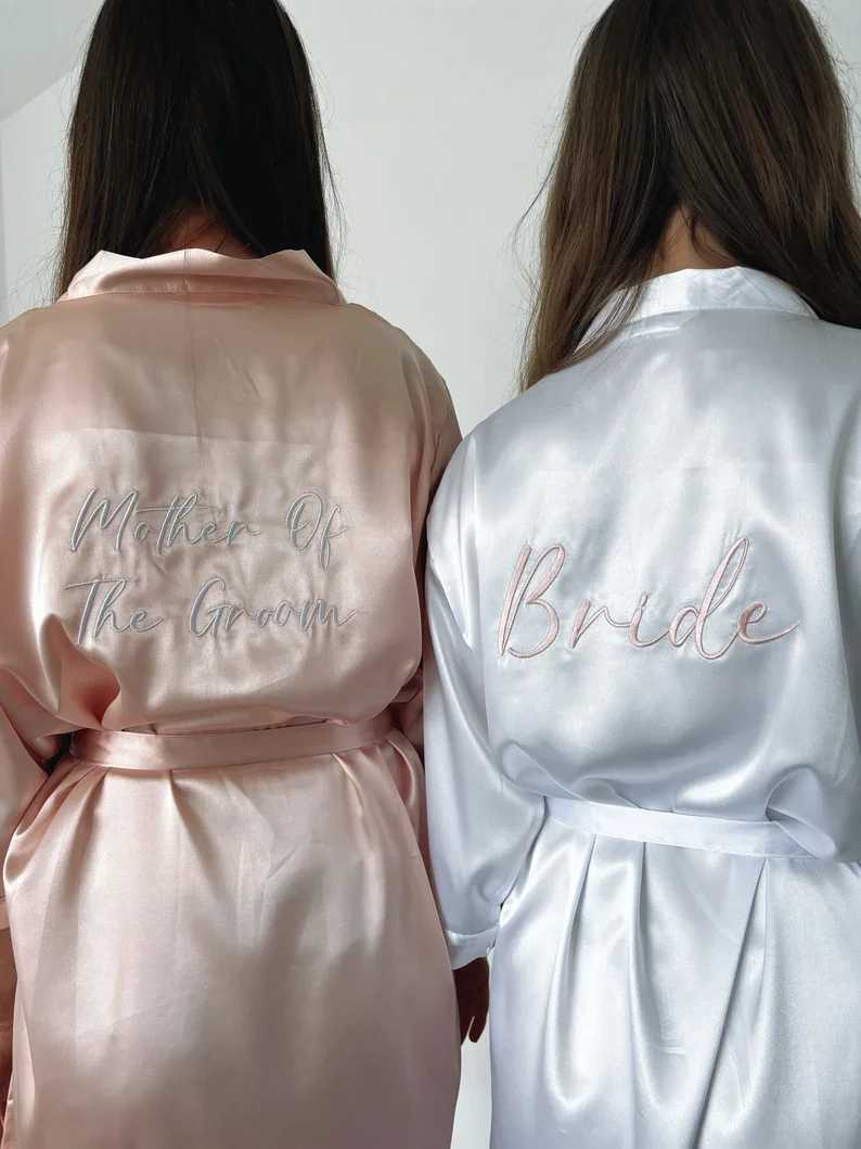 Персонализированные розовые халаты подружки невесты - Фотография_2