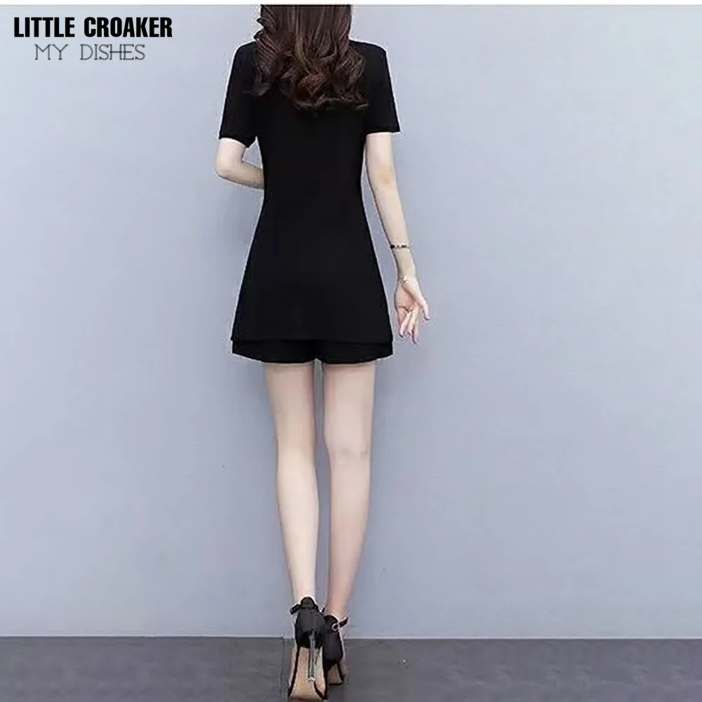 Летний тонкий комплект ципао с шортами - Фотография_4