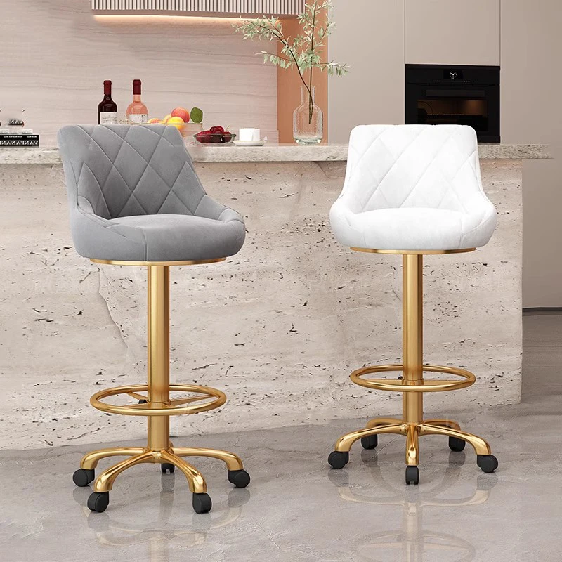 Бархатные дизайнерские барные стулья - Фотография_5