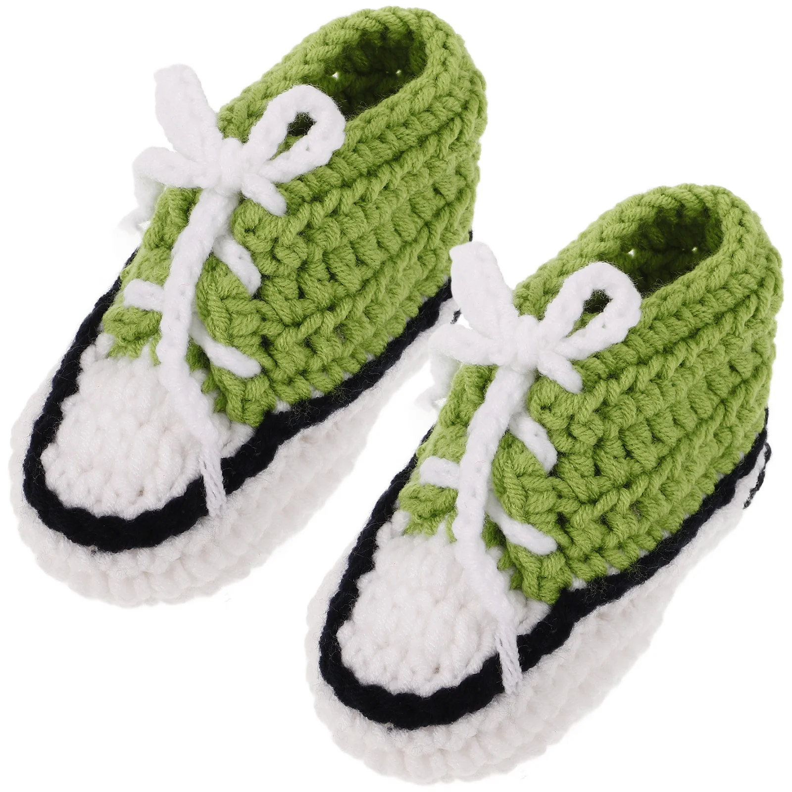 Зеленые детские вязаные крючком пинетки 10 см