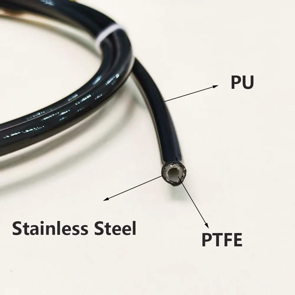 Мотоциклетный плетеный черный тормозной шланг из нержавеющей стали - Фотография_2