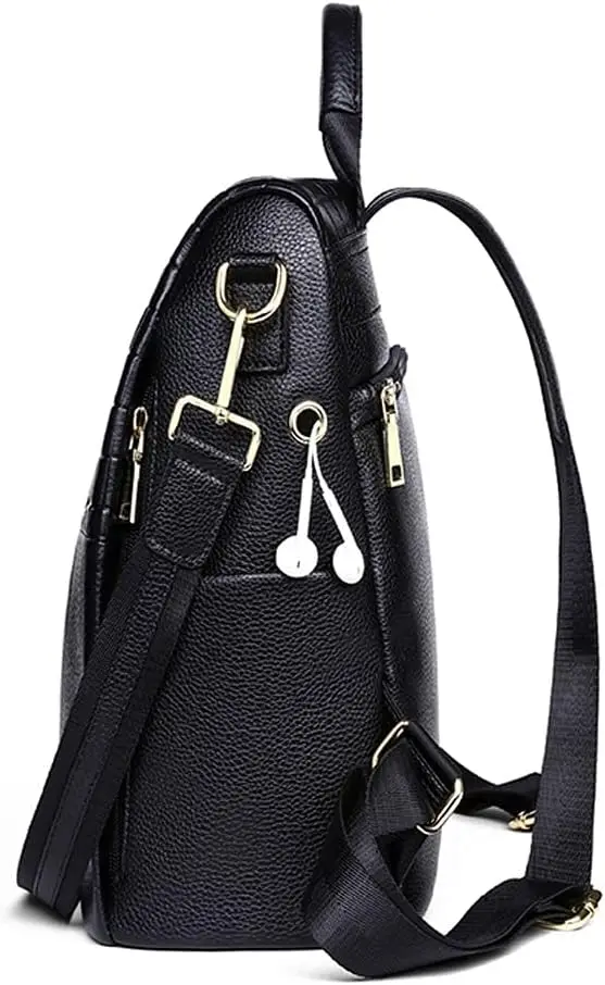 Кожаный женский рюкзак с защитой от кражи - Фотография_3