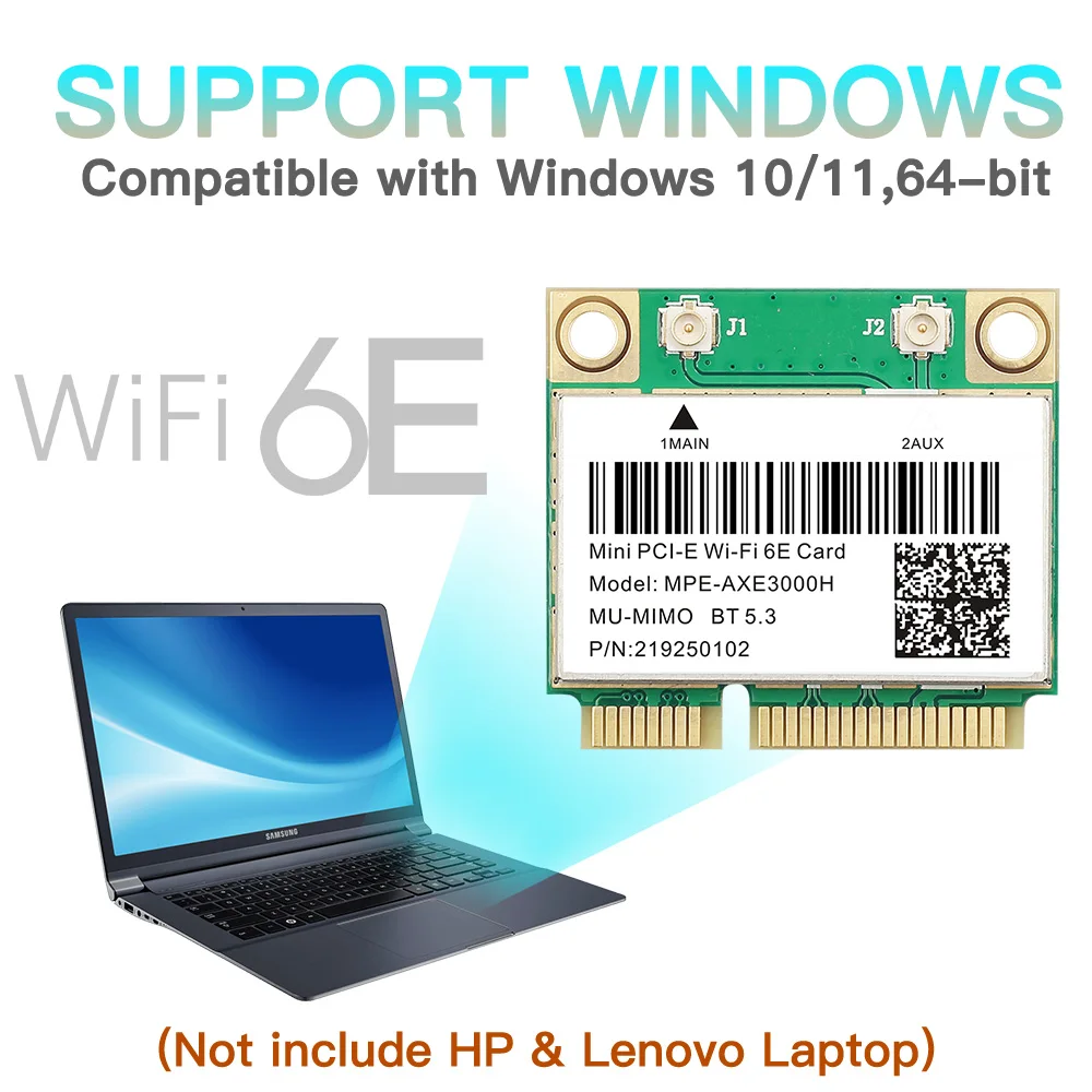 Трехдиапазонная беспроводная карта wi-fi 6e ax210 mpe-axe3000h/ac7265 bt 5 - Фотография_3