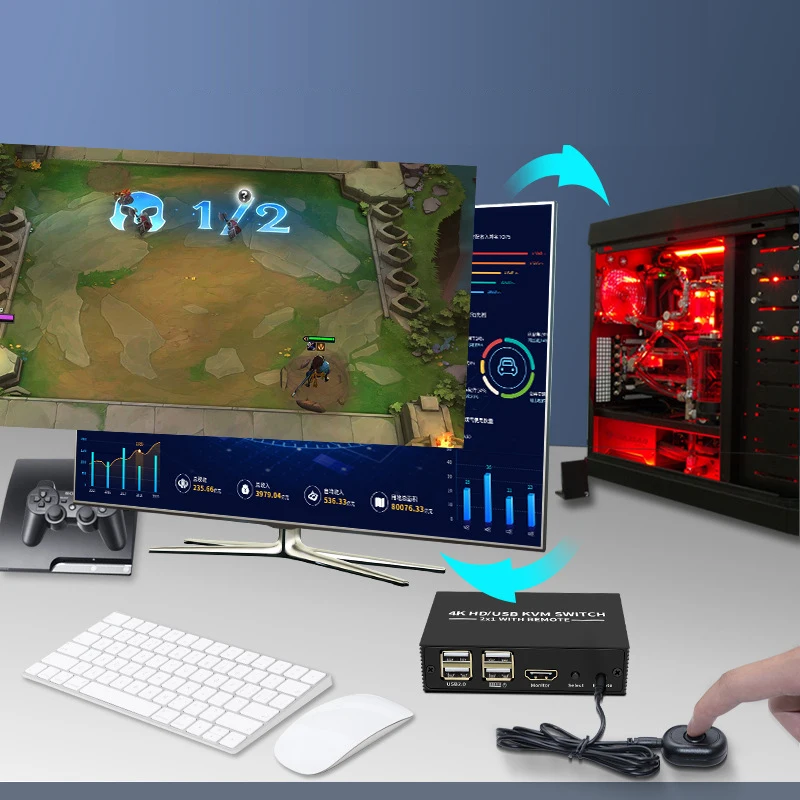 Kvm-переключатель с переключателем hdmi док-станция usb2 - Фотография_4