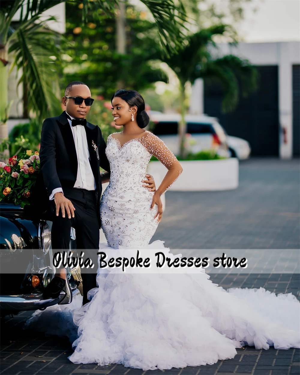 Съемное свадебное платье со стразами и бисером - Фотография_3