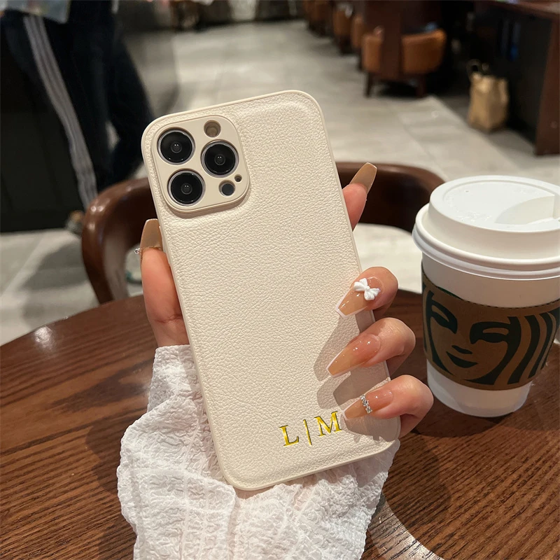Персонализированный кожаный чехол с именем для iphone 16 - Фотография_5