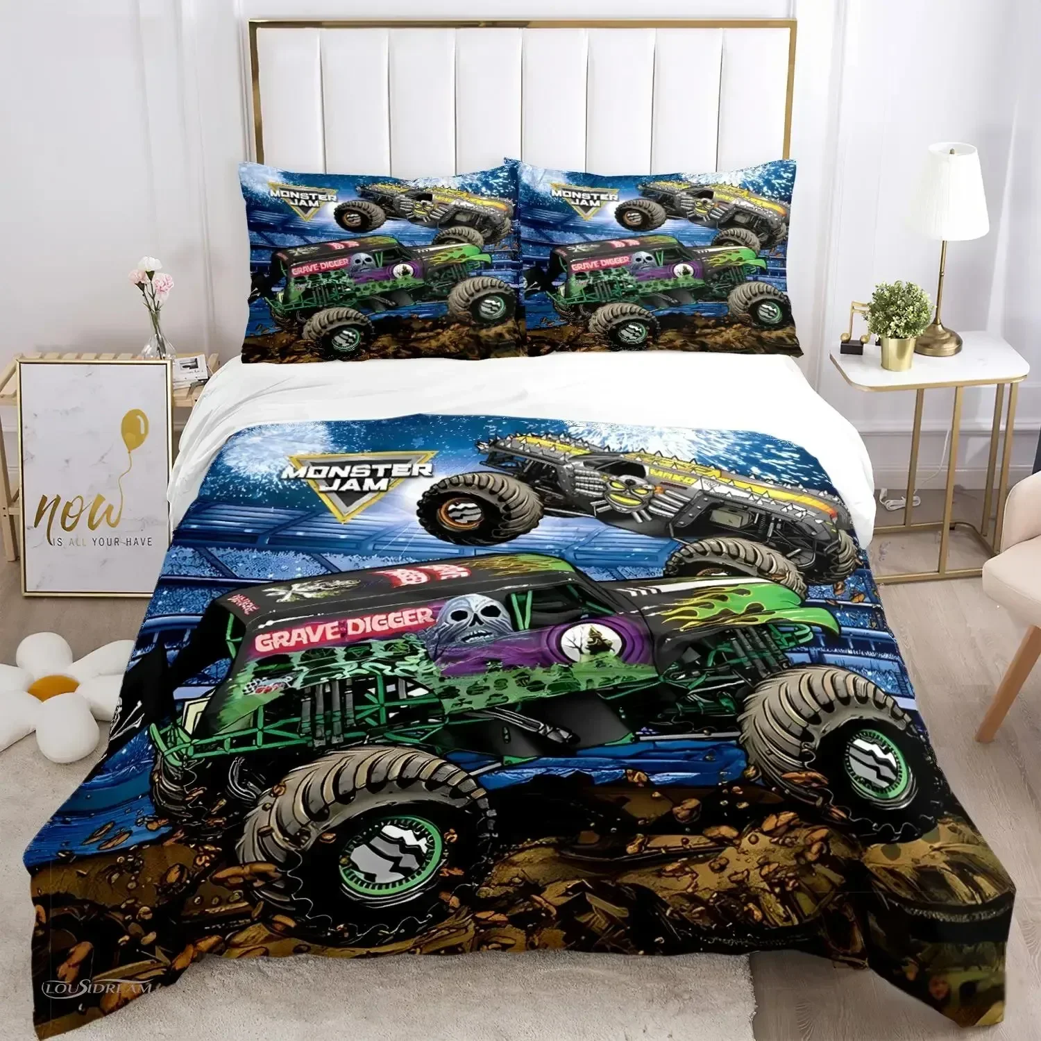 Всесезонный пододеяльник с рисунком monster truck - Фотография_2