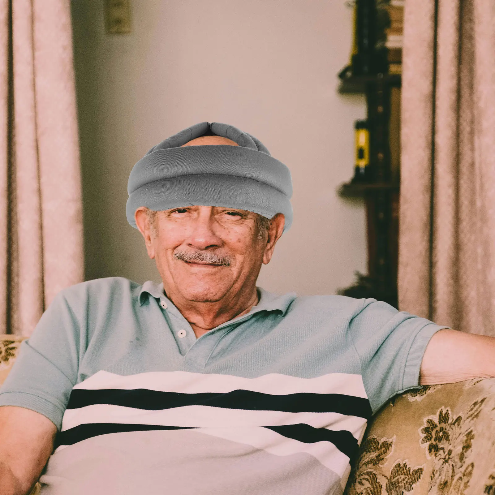 Дышащая хлопковая защитная шапка для пожилых людей - Фотография_4