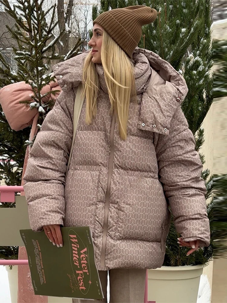 ﻿ женские зимние пальто с буквенным принтом - Фотография_3