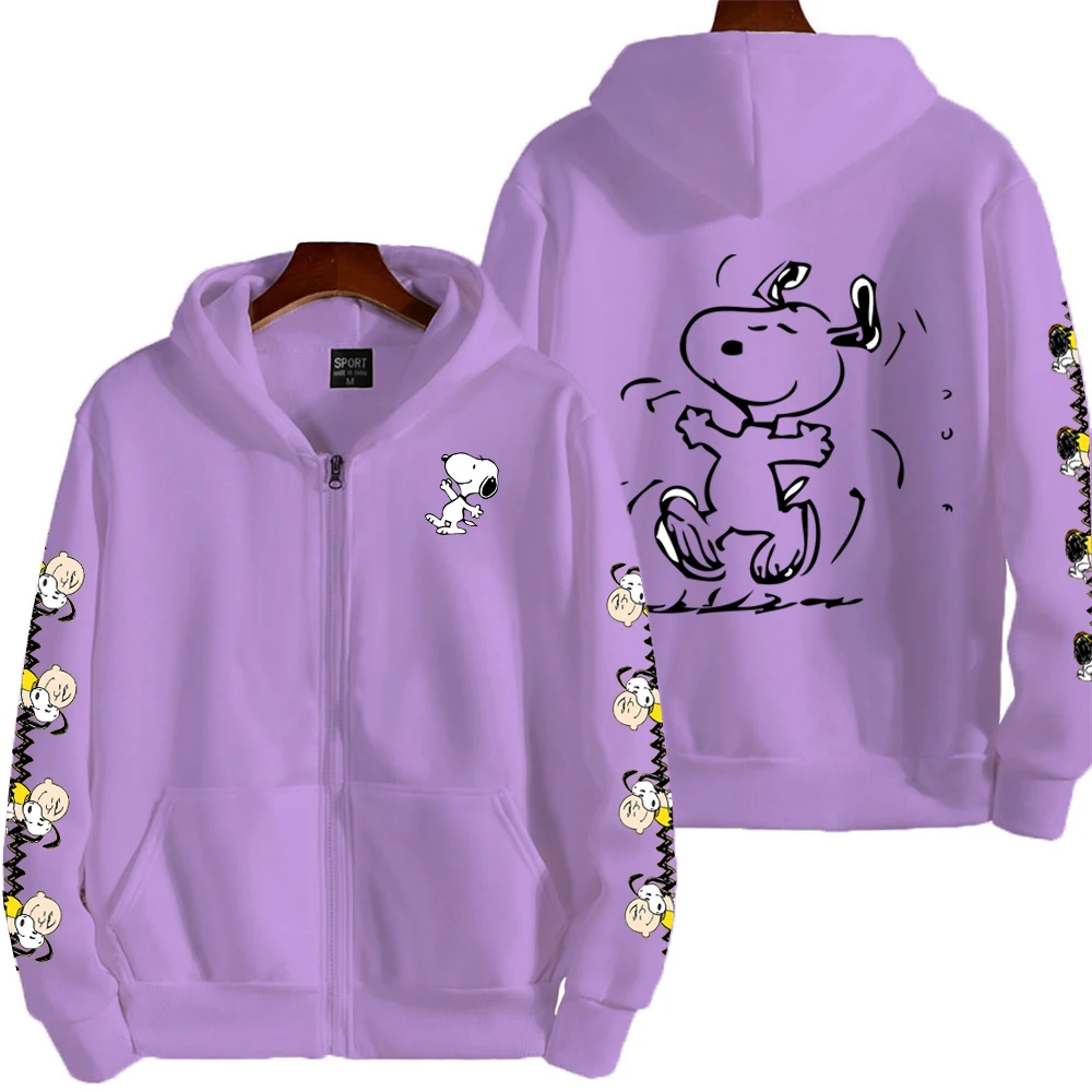 Мужская осенне-зимняя толстовка на молнии с милым арахисом snoopy - Фотография_6
