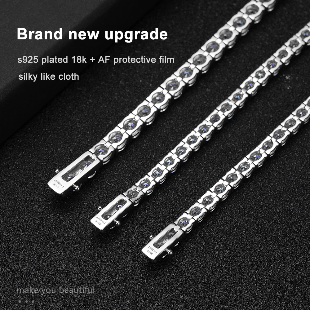 Knobspin d vvs1 теннисный браслет с муассанитом - Фотография_3