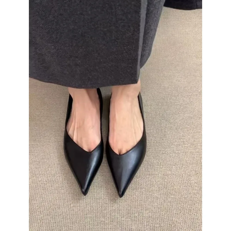 Белый дизайн, весенне-осенняя женская обувь мэри джейн с острым носком - Фотография_5