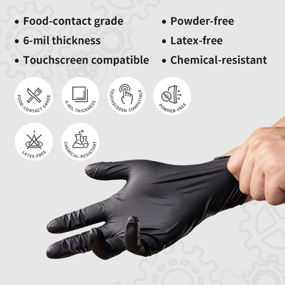 Черные нитриловые перчатки - Фотография_3