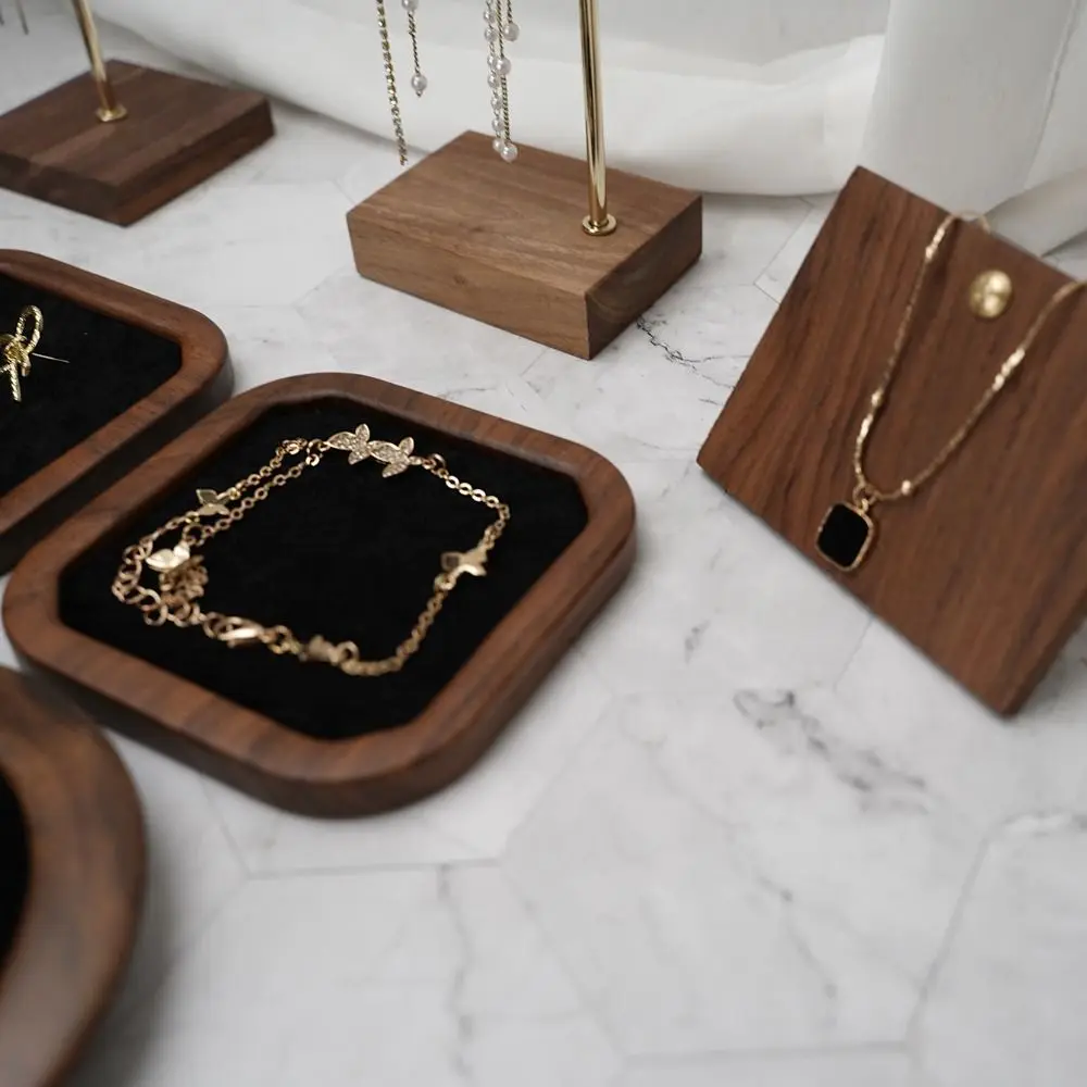 Geometry wood rings tray velvet - Фотография_2