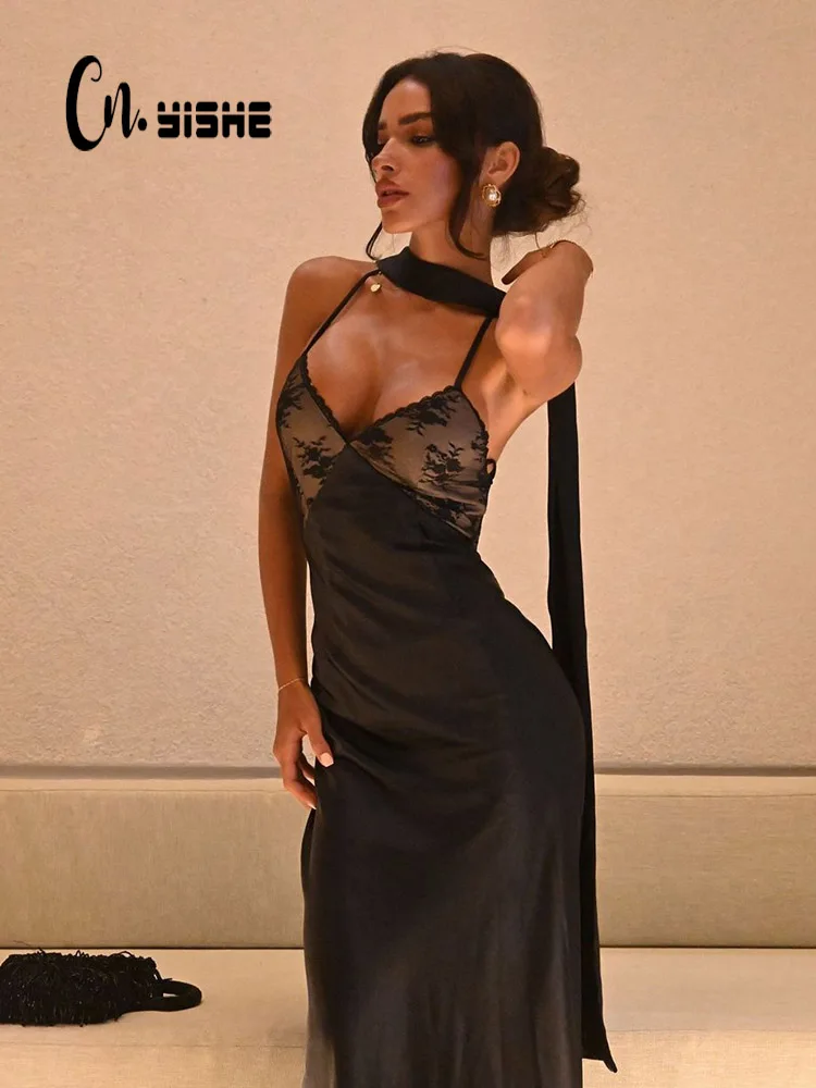Cnyishe кружевное лоскутное платье с открытой спиной