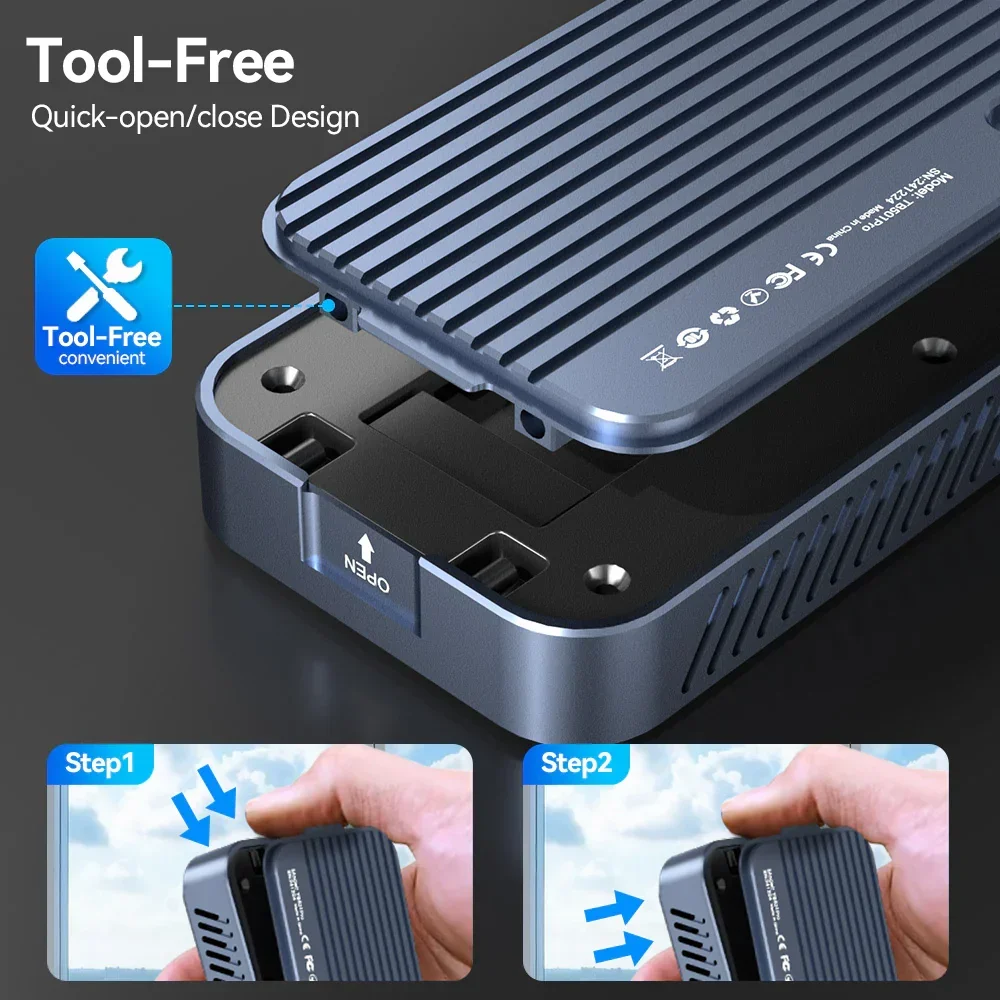 Корпус acasis 80 гбит/с thunderbolt 5 ssd с вентилятором и охлаждением - Фотография_4