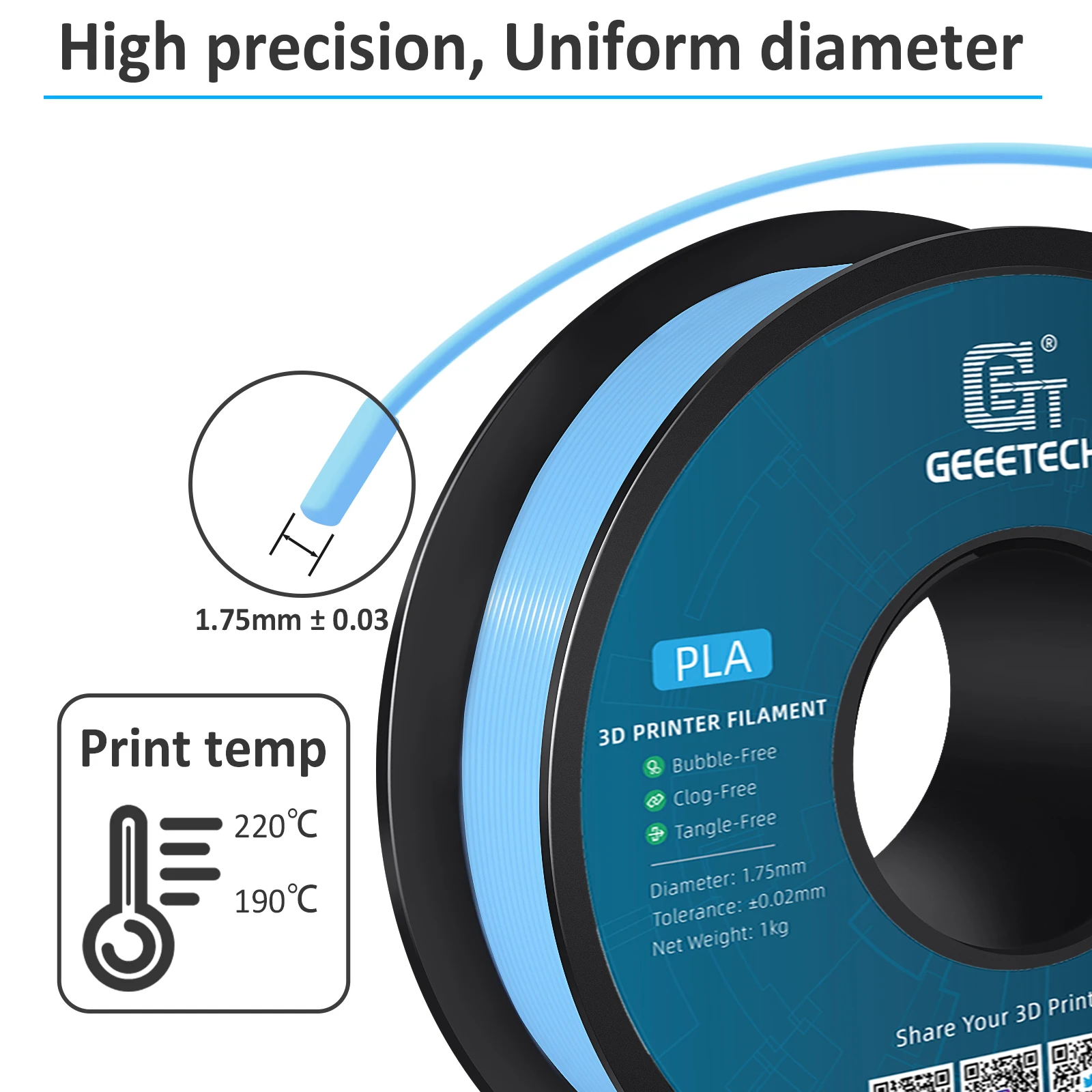 Geeetech 1 кг 1,75 мм нить, нить - Фотография_2