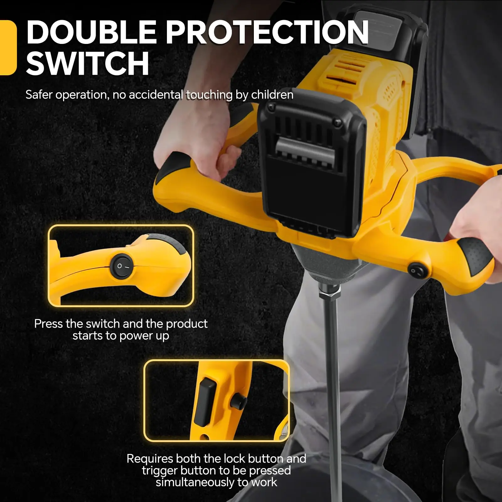 Беспроводной миксер для цемента подходит для dewalt - Фотография_4