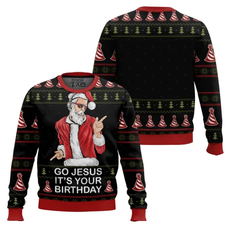 Уродливый рождественский свитер на день рождения иисуса - Фотография_6