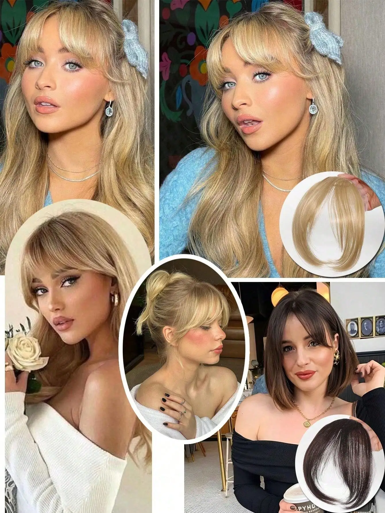 Синтетическая искусственная воздушная челка - Фотография_6