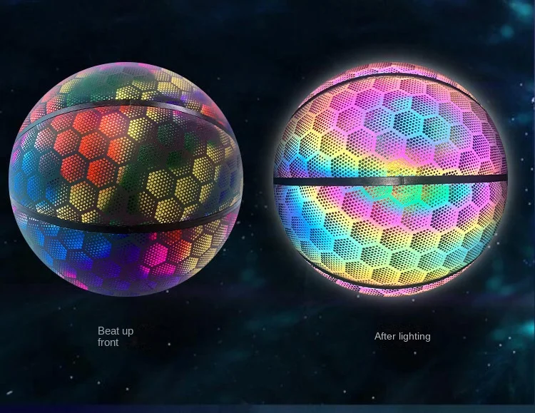 Светоотражающий баскетбольный светящийся светящийся мяч - Фотография_6